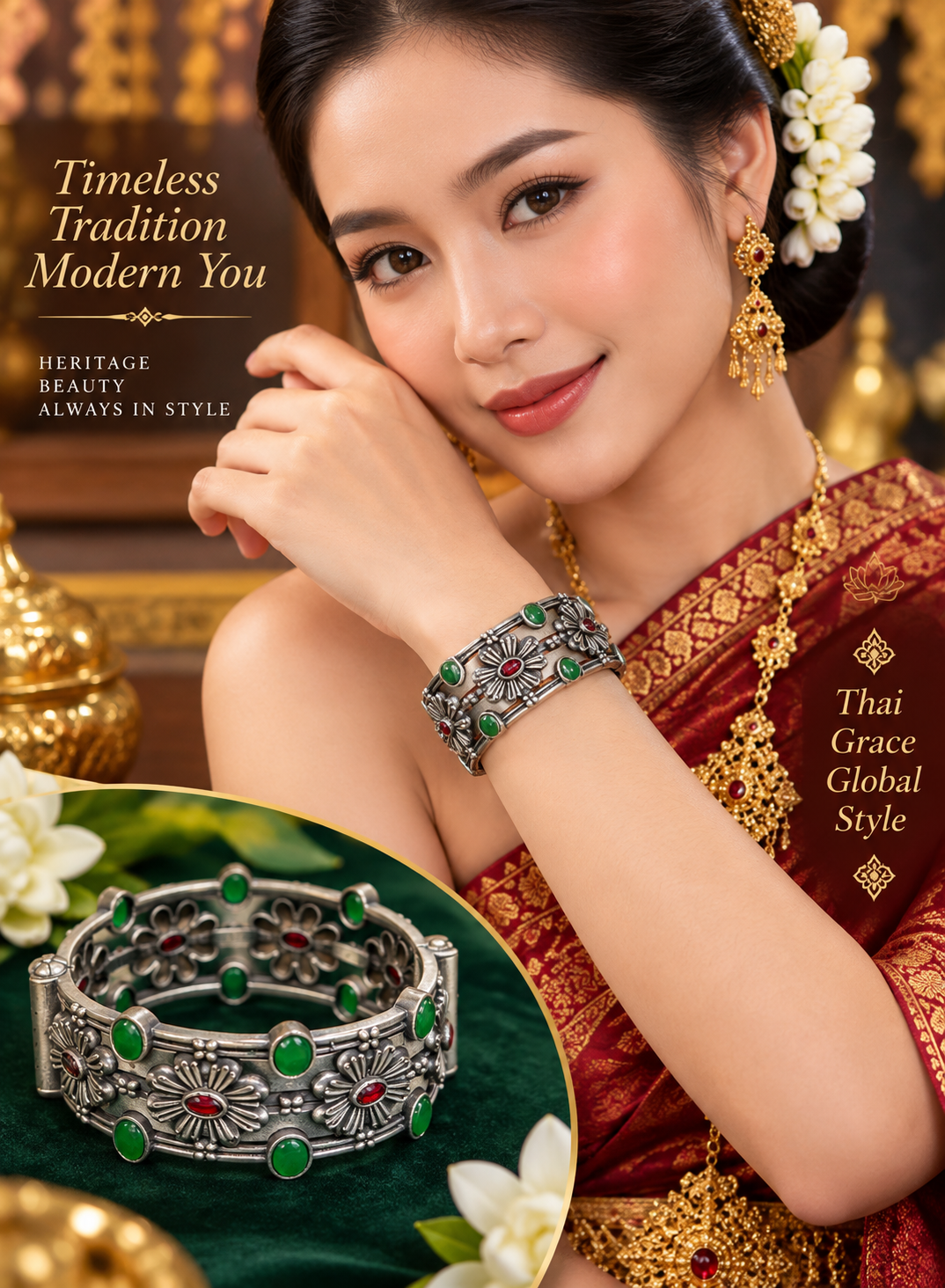 SILVER PLATED STONES STUDDED BANGLES