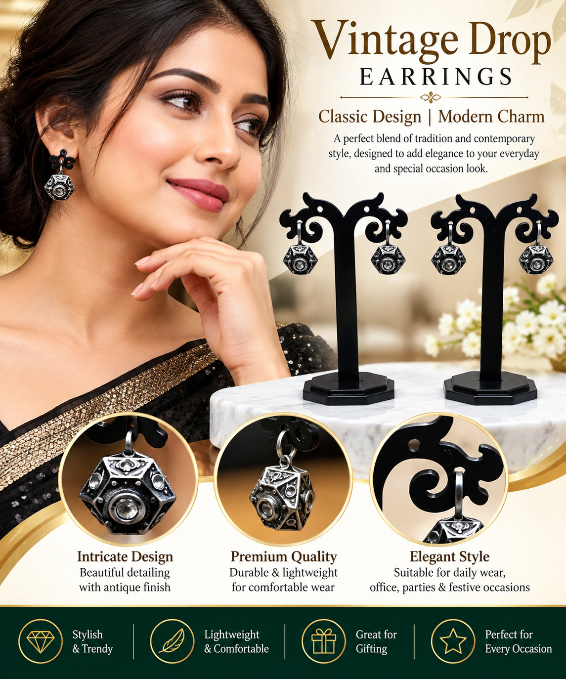 VINTAGE DROP EARINGS