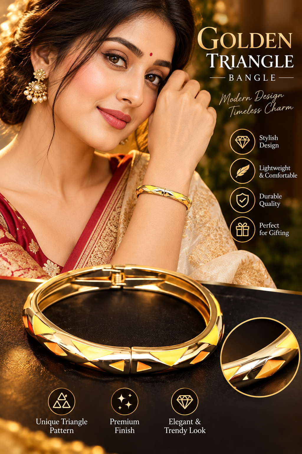 GOLDEN TRIANGLE BANGLE