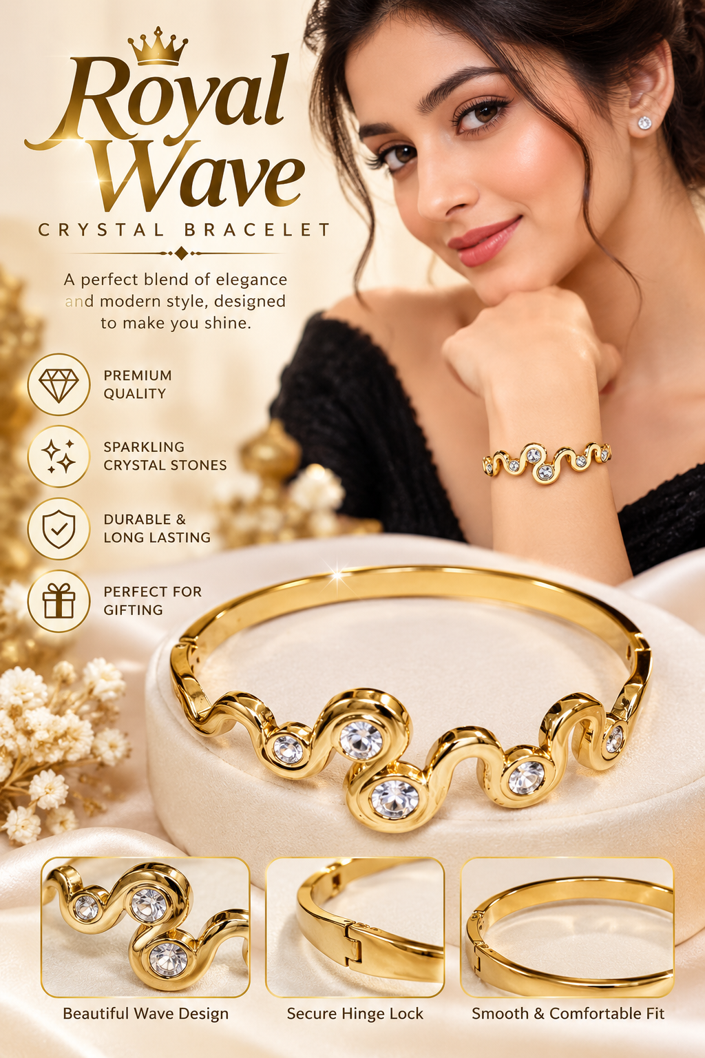 ROYAL WAVE CRYSTAL BRACELET