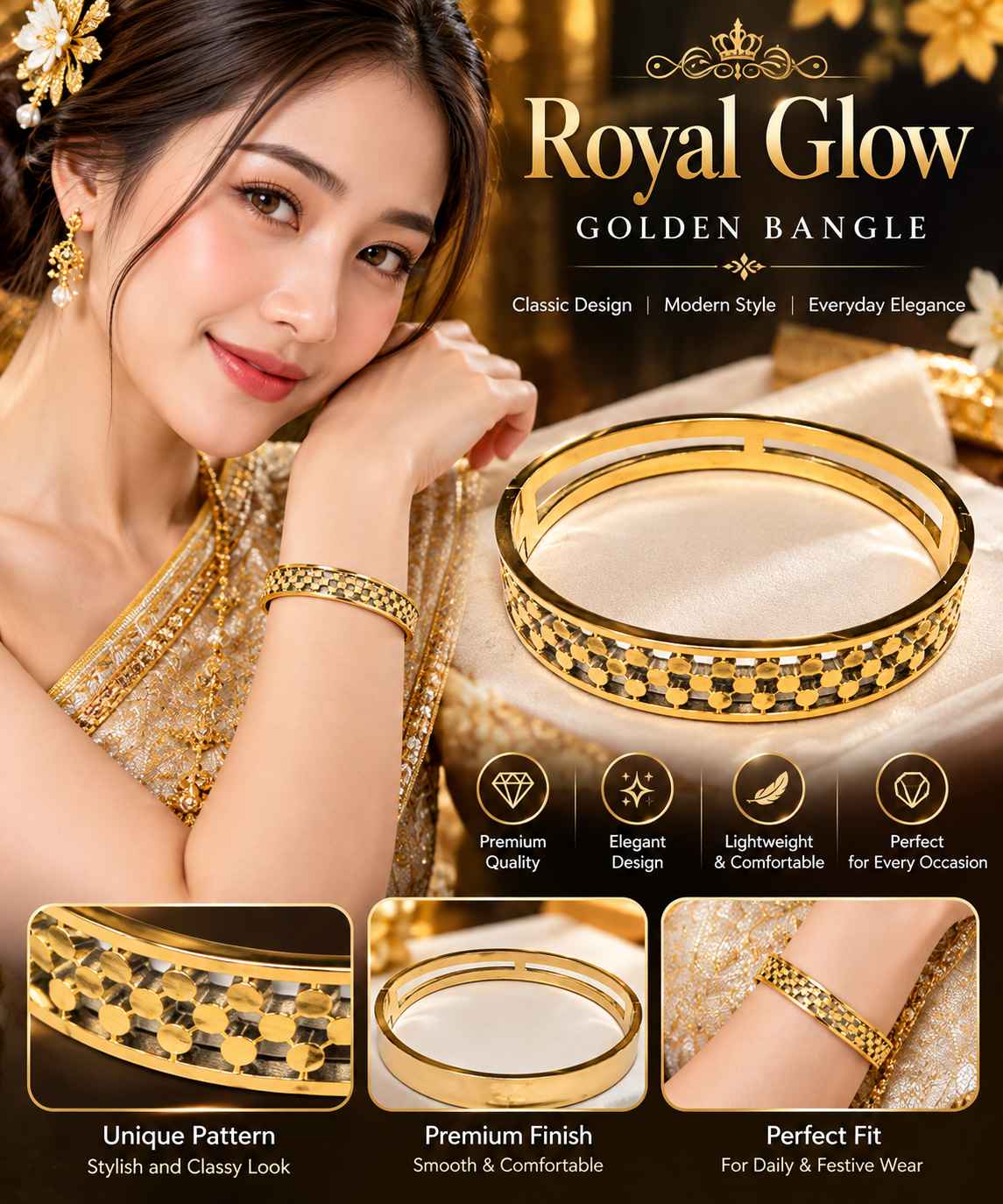 ROYAL GLOW GOLDEN BANGLE