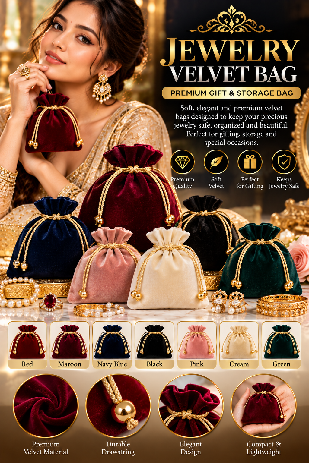 JEWLERY VELVET  BAG
