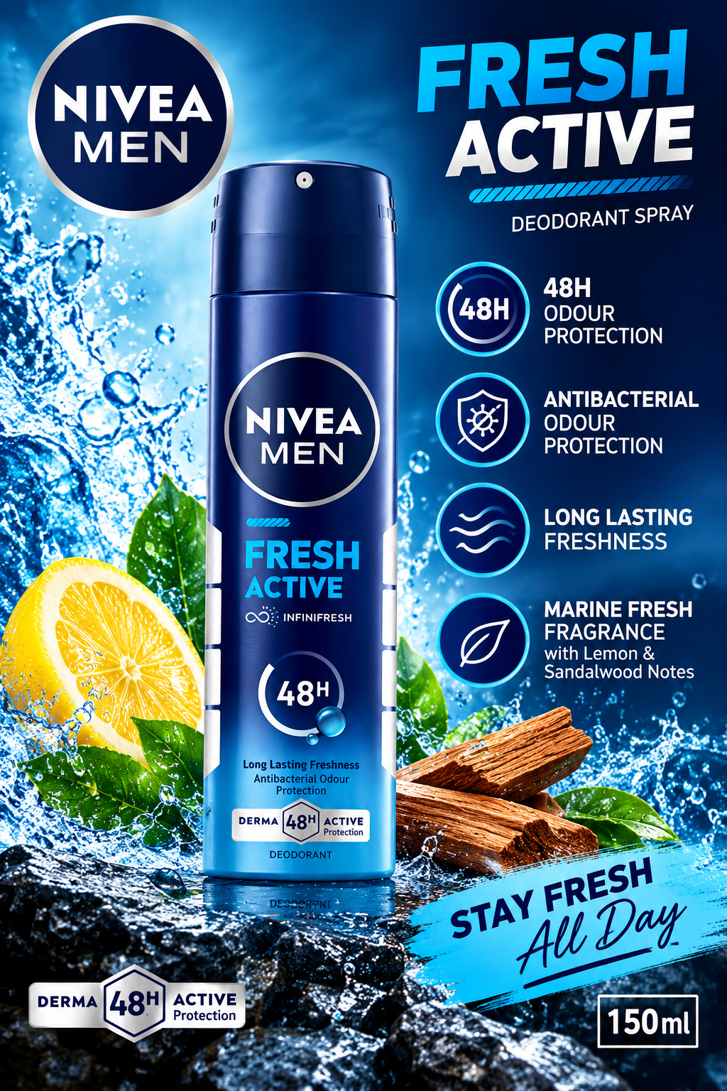 NIVEA MEN FRESH ACTIVE BODY SPRAY