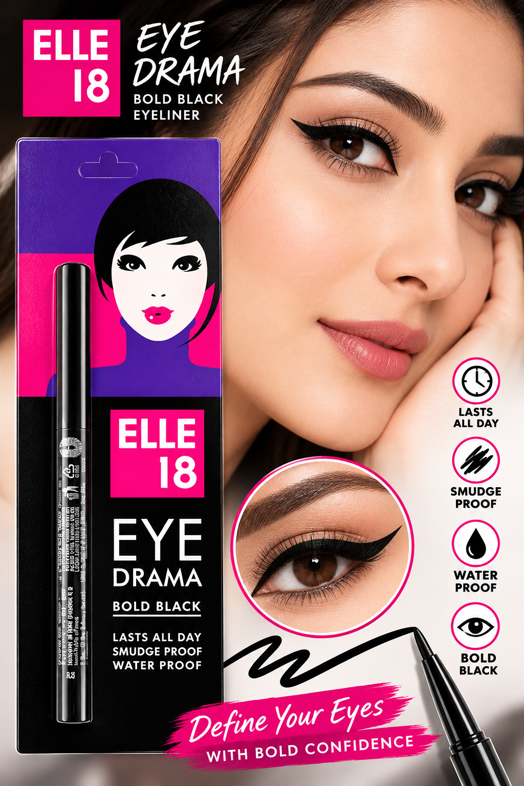 ELLE 18 EYE DRAMA BOLD BLACK