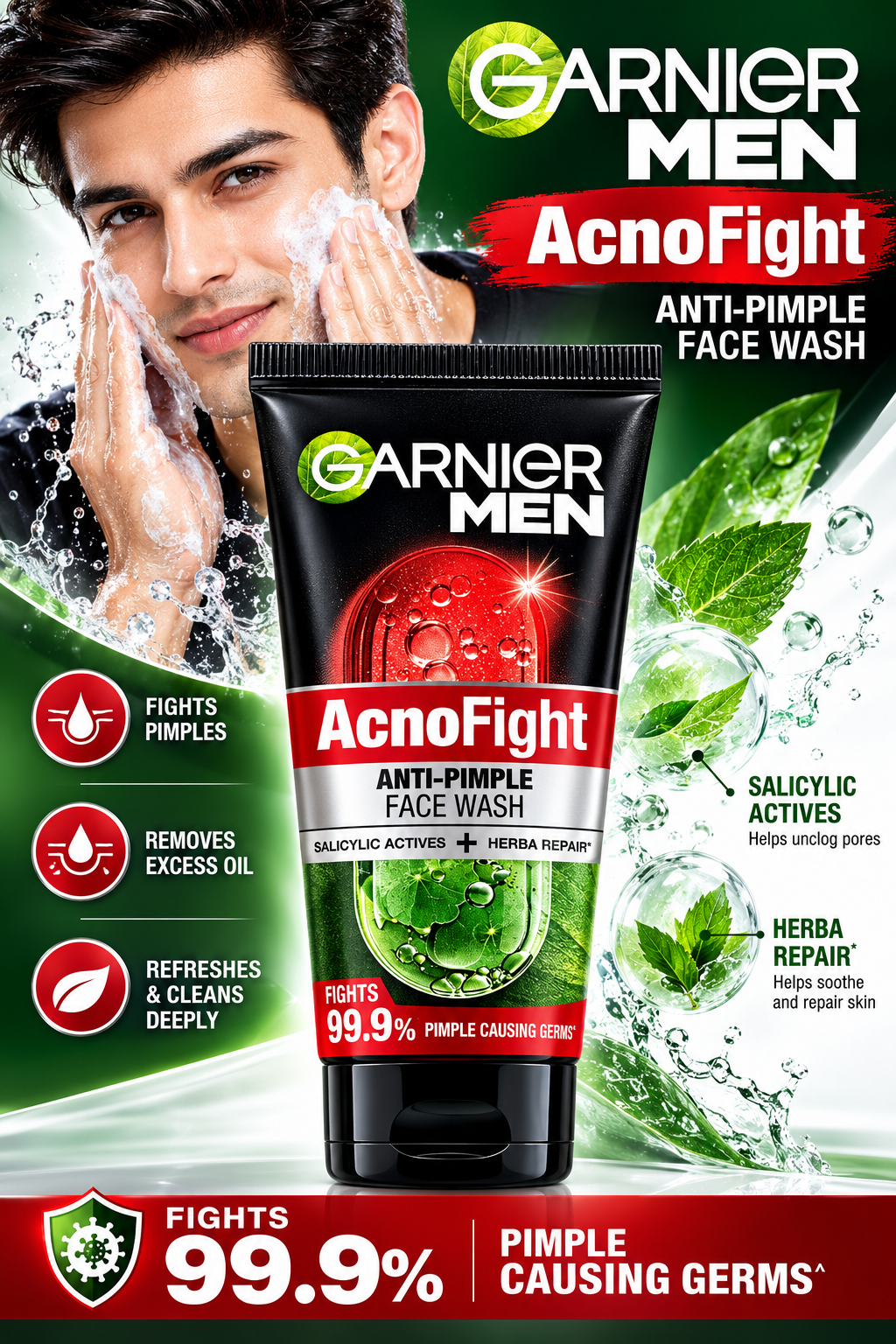 GARNIER  FACEWASH MEN ACNO FIGHT