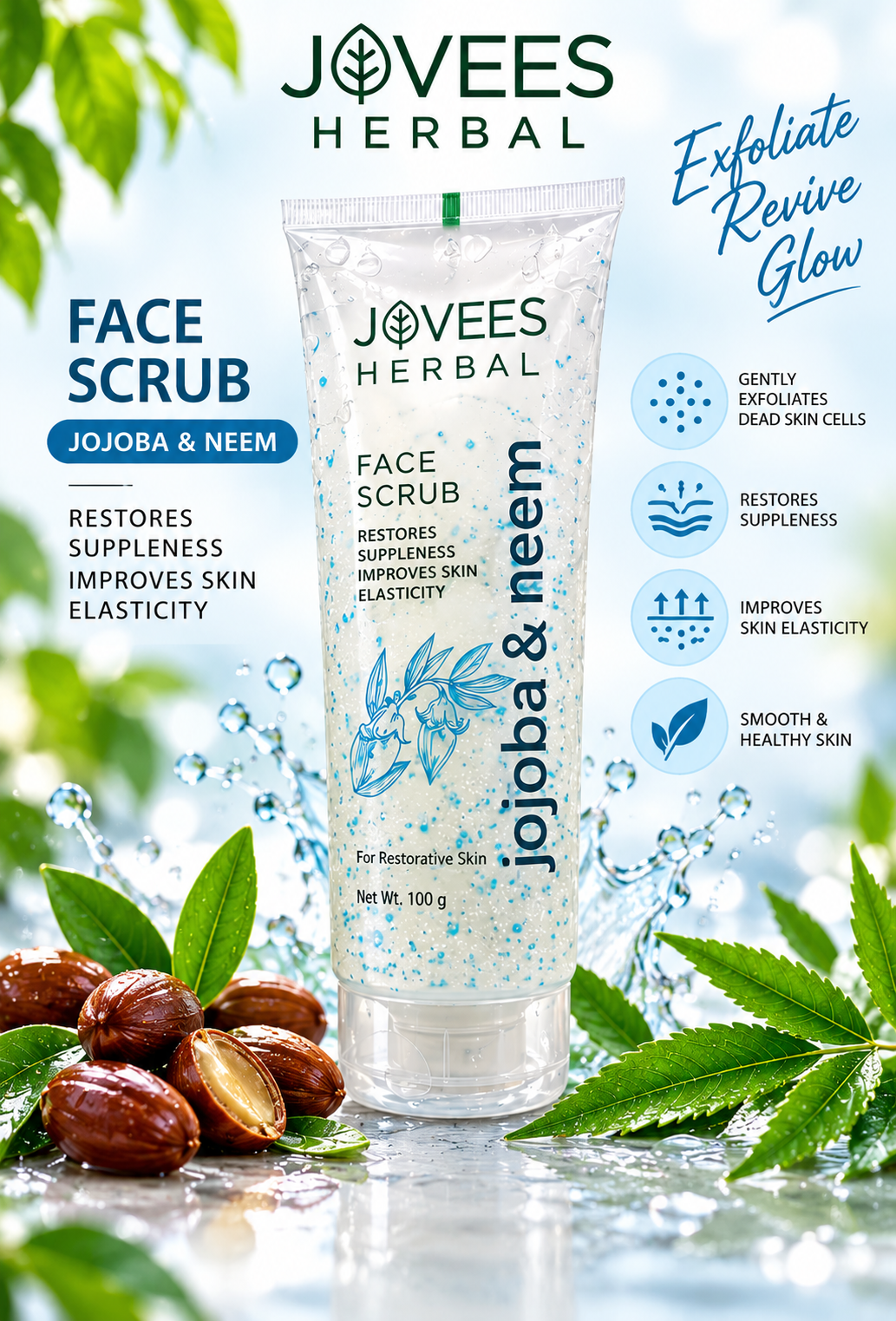 JOVEES FACE SCRUB JOJOBA & NEEM