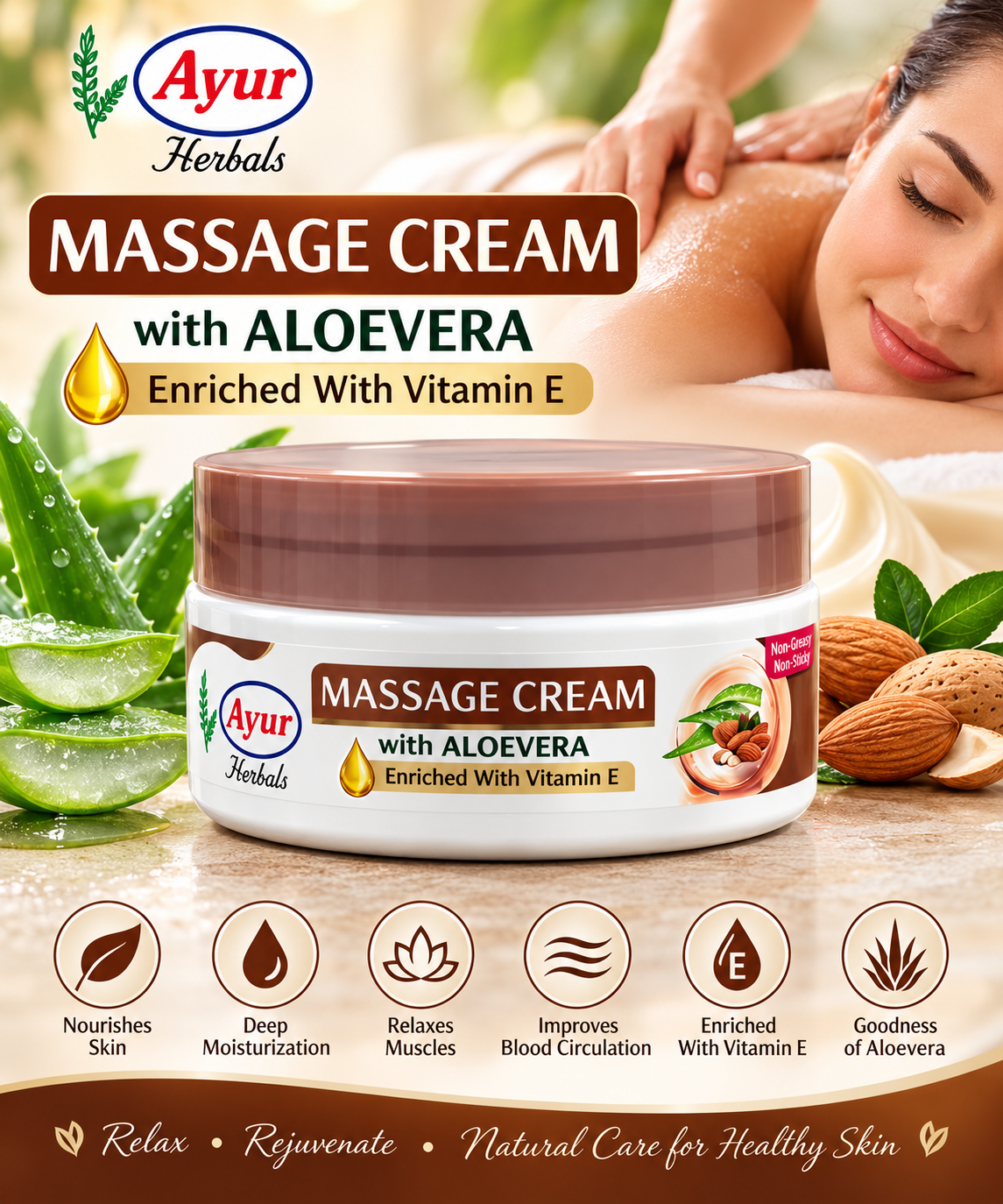 AYUR MASSAGECREAM WITH ALOVERA