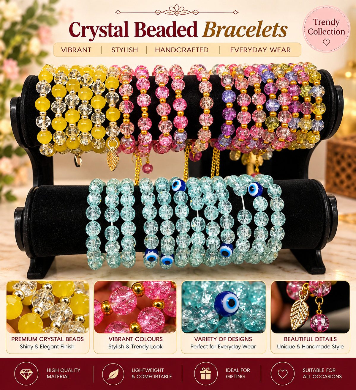 CRYSTAL PINK BRACELET 