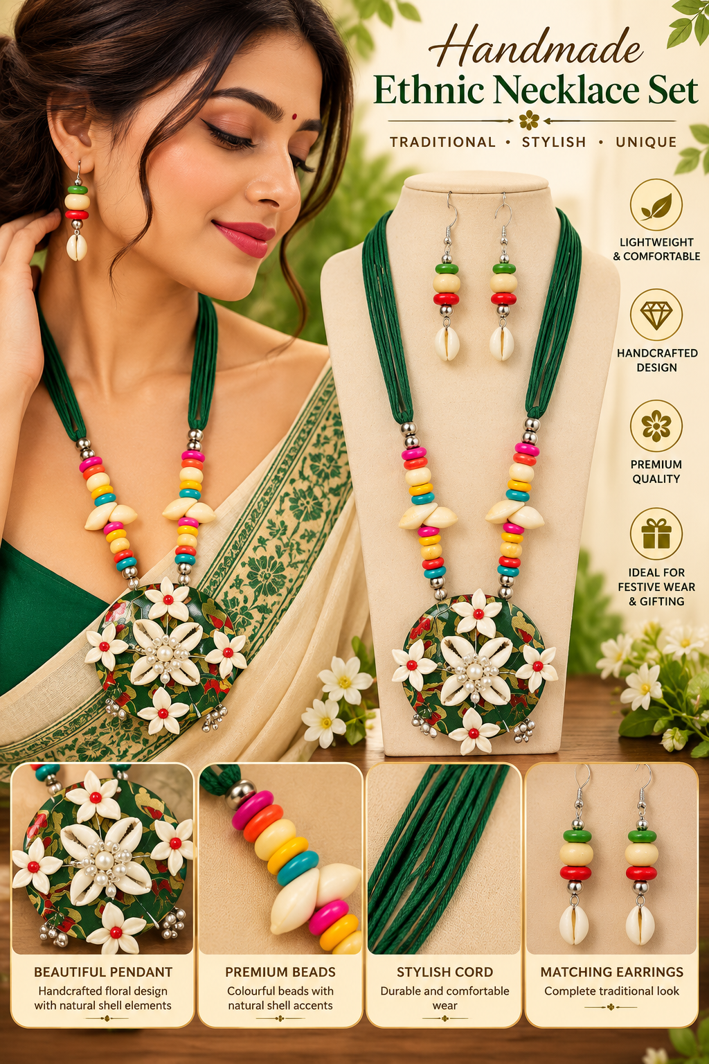 TRADITIONAL HANDMADE ETHNIC NECKLACE SET