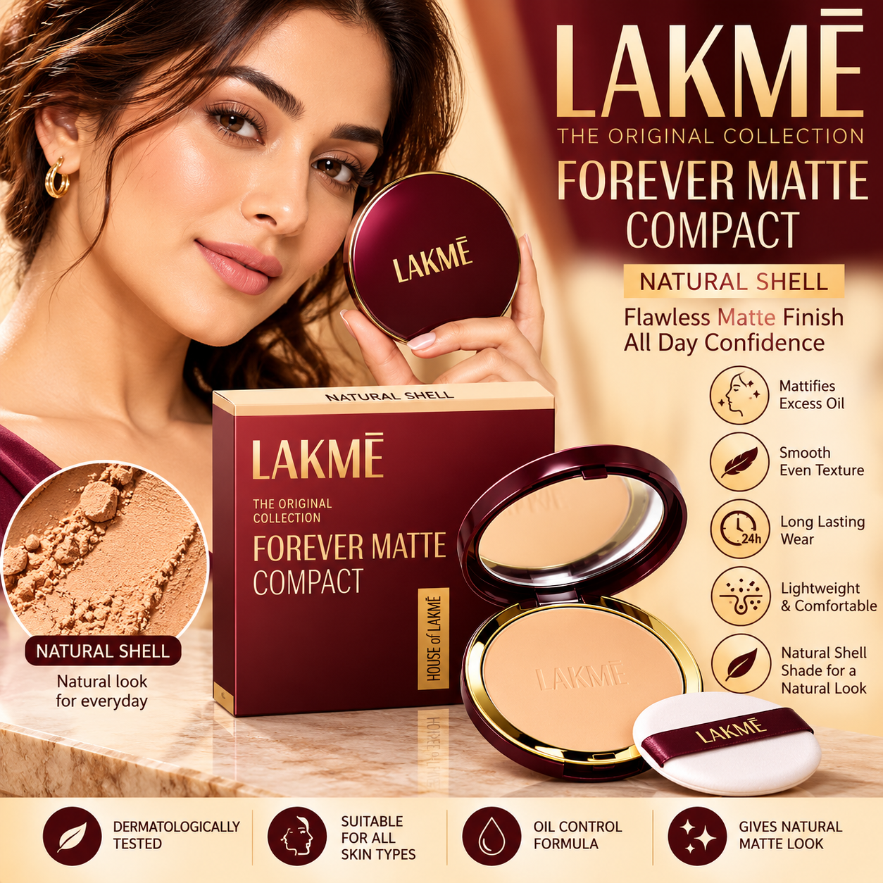 LAKME COMPACT NATURAL SHELL