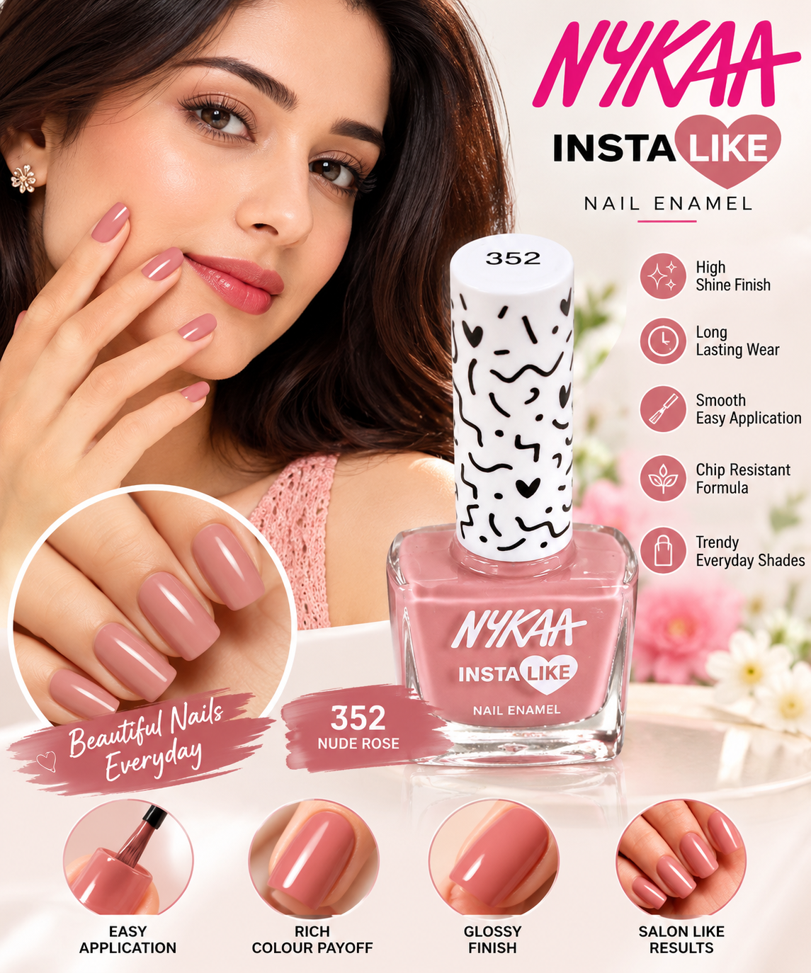 NYKAA NAIL ENAMEL ROSE EDIT 352