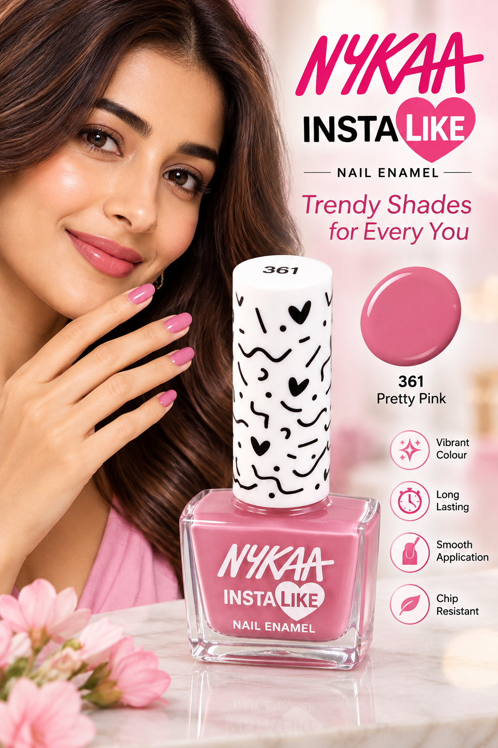 NYKAA NAIL ENAMEL MERRY RASPBERRY 361