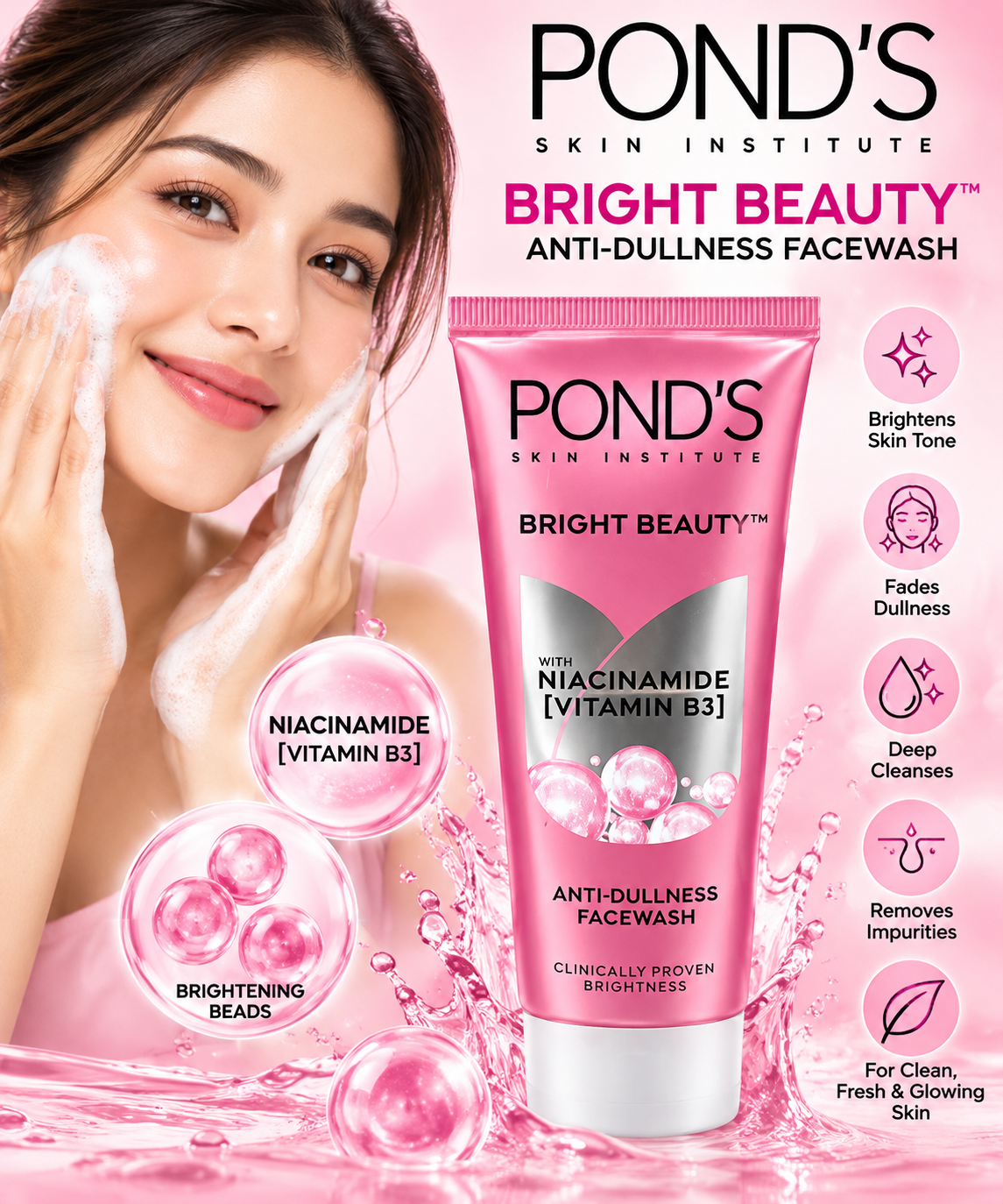 PONDS FACEWASH NIACINAMIDE VIT.B3 ANTI DULLNESS