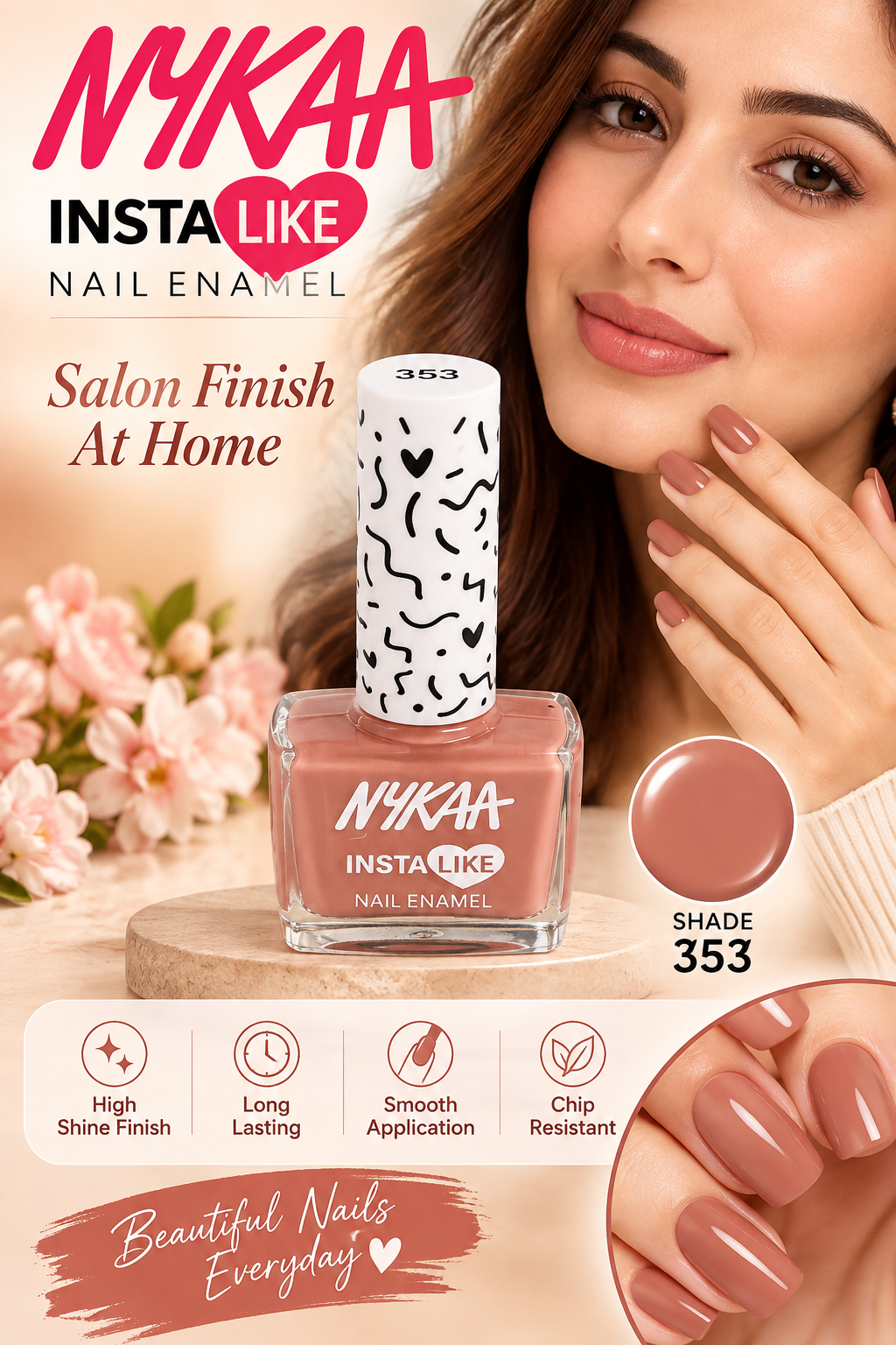 NYKAA NAIL ENAMEL NUTY VIBE 353