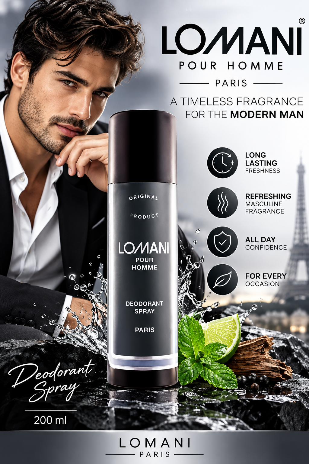 LOMANI POUR HOMME DEO 200 ML