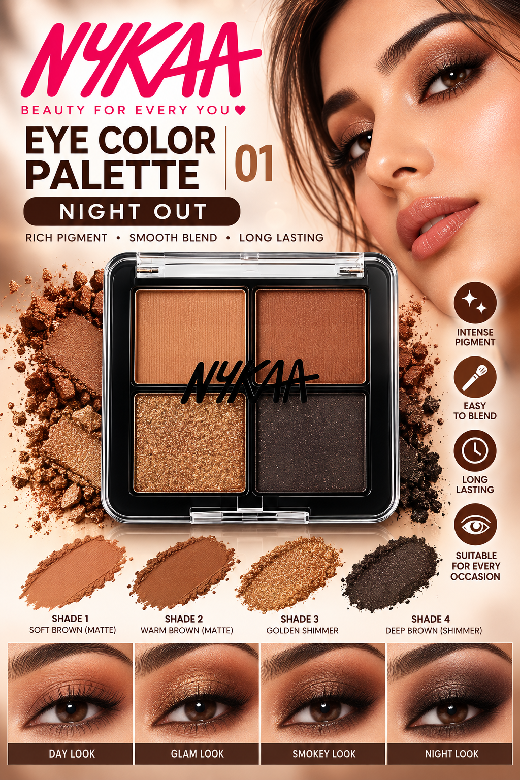 NYKAA EYESHADOW PALETTLE -NIGHT OUT