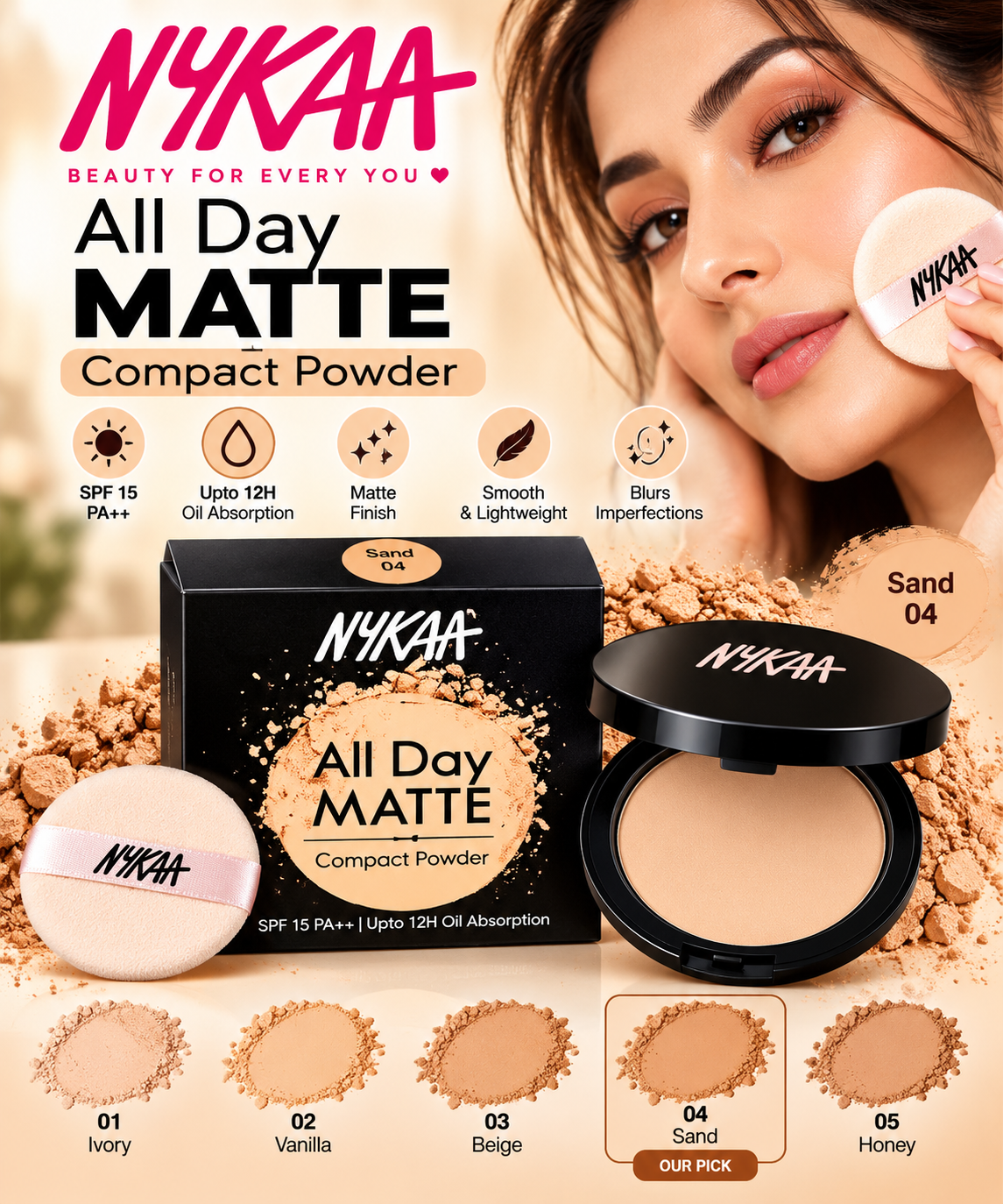 Nykaa Compact Powder Sand 04