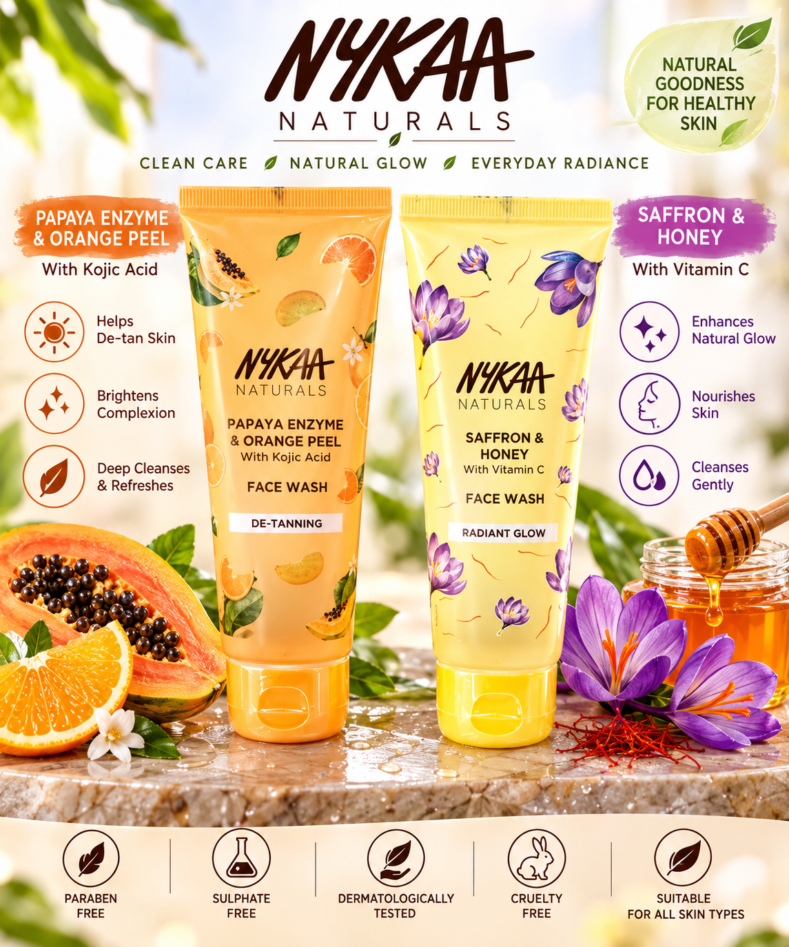 Nykaa Saffron & Honey FG Face Wash  Combo