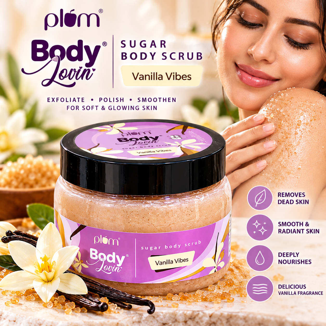 PLAM BODY LOVIN SUGAR BODY SCRUB VANILLA VIBES