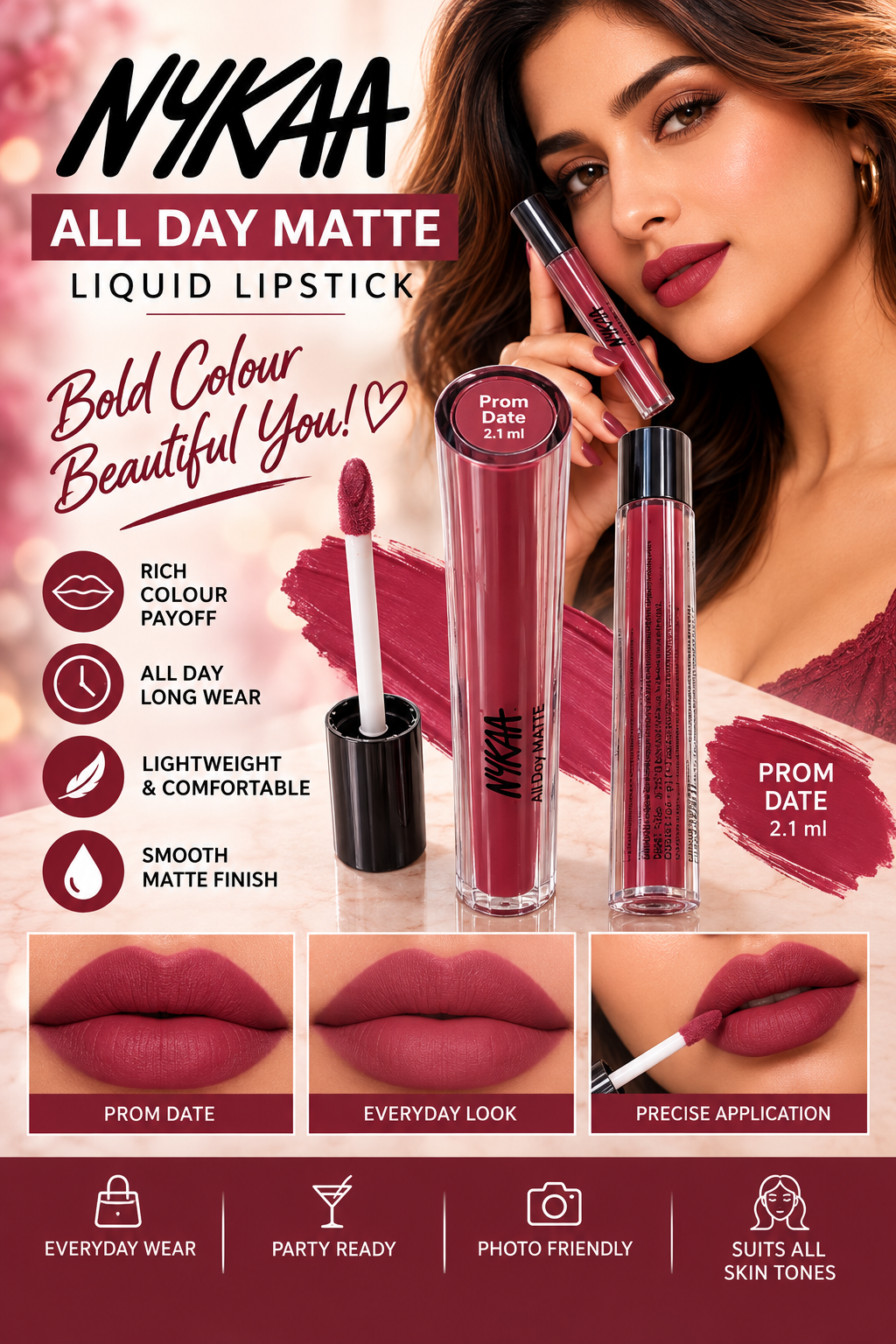NYKAA MATTE LIQ. LIPSTICK - PROM DATE