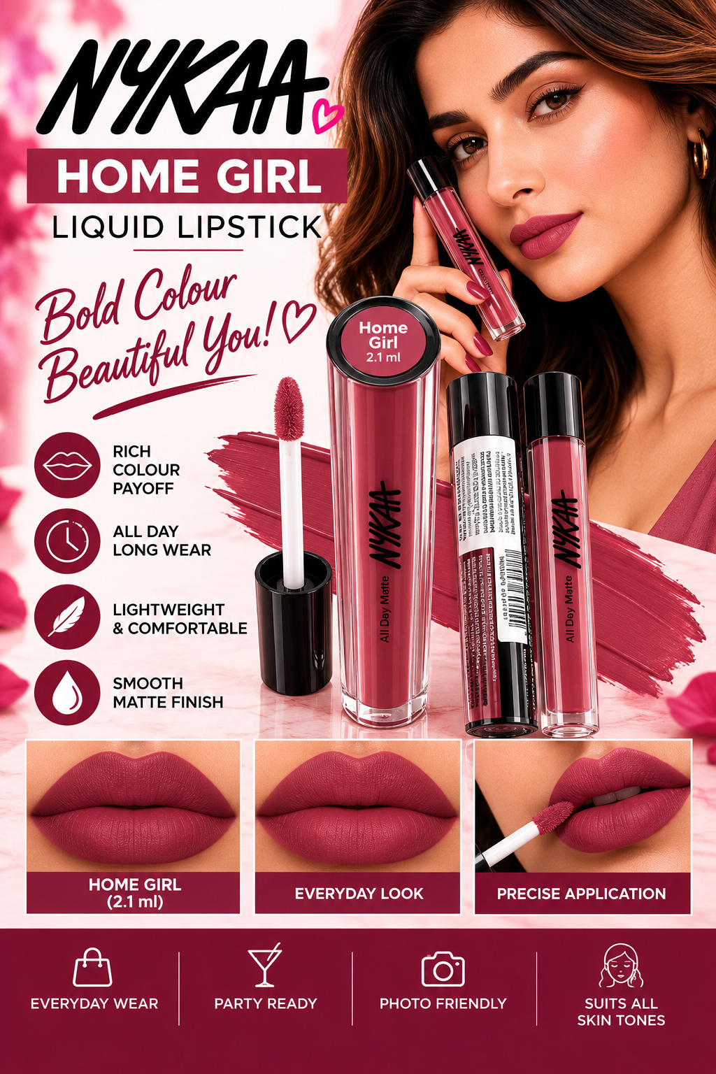 NYKAAS MATTE LIQ. LIPSTICK - HOME GIRL
