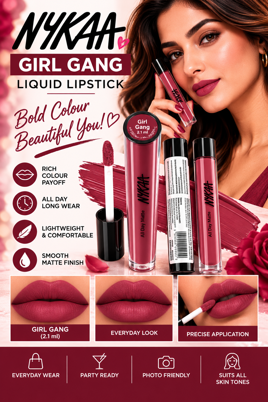NYKA MATTE LIQ LIPSTICK - GIRL GANG