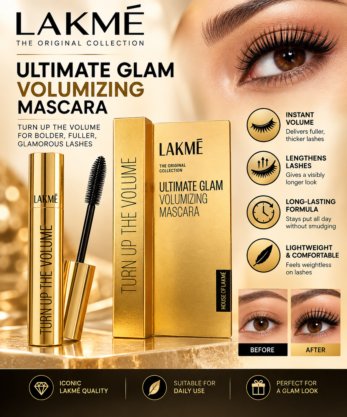 LAKME ULTIMATE GALM VOLUMIZING MASCARA 
